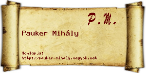 Pauker Mihály névjegykártya